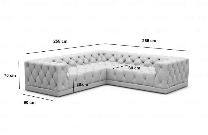 L-Shaped Velvet Sofa Palma