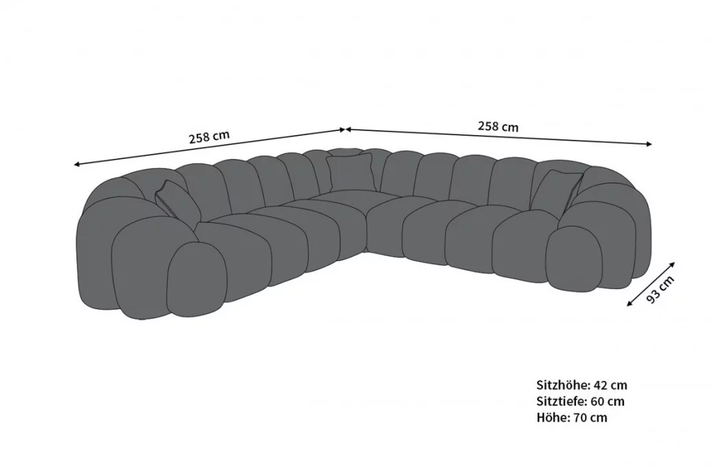 Corner sofa Rajada L shape fabric