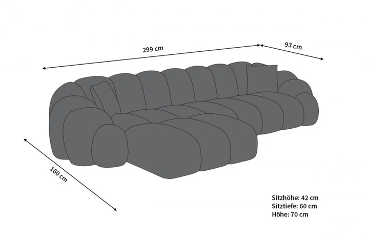 Fabric corner sofa Rajada L shape short