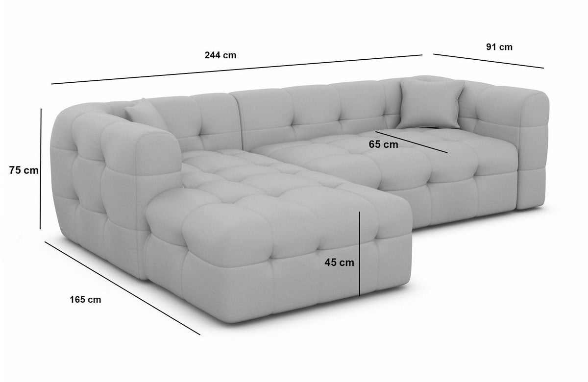 Fabric Corner Sofa Sevilla L Shape Short