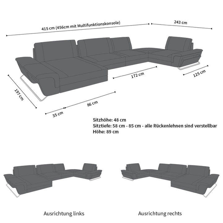 Abmessungen Sofa Bari U Form