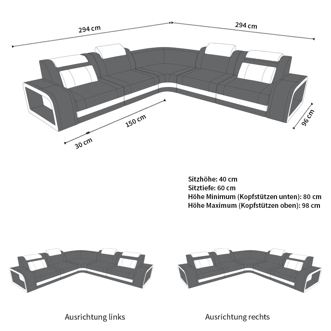 Fabric Sofa Forenza L Shape