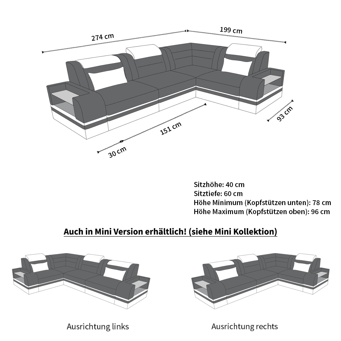 Corner Sofa Travigo L Shape Short