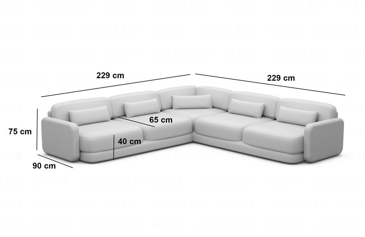 Corner Sofa Valencia L Shape Fabric