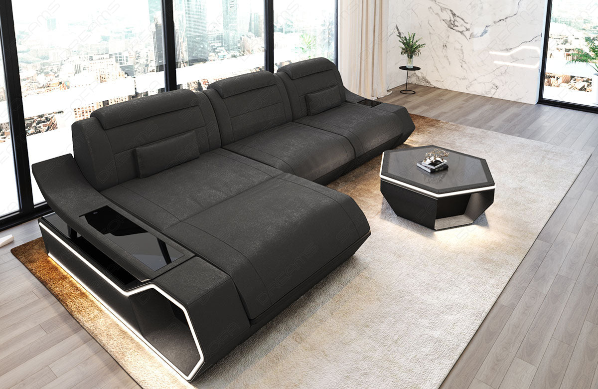 Toscano L-shaped corner sofa fabric