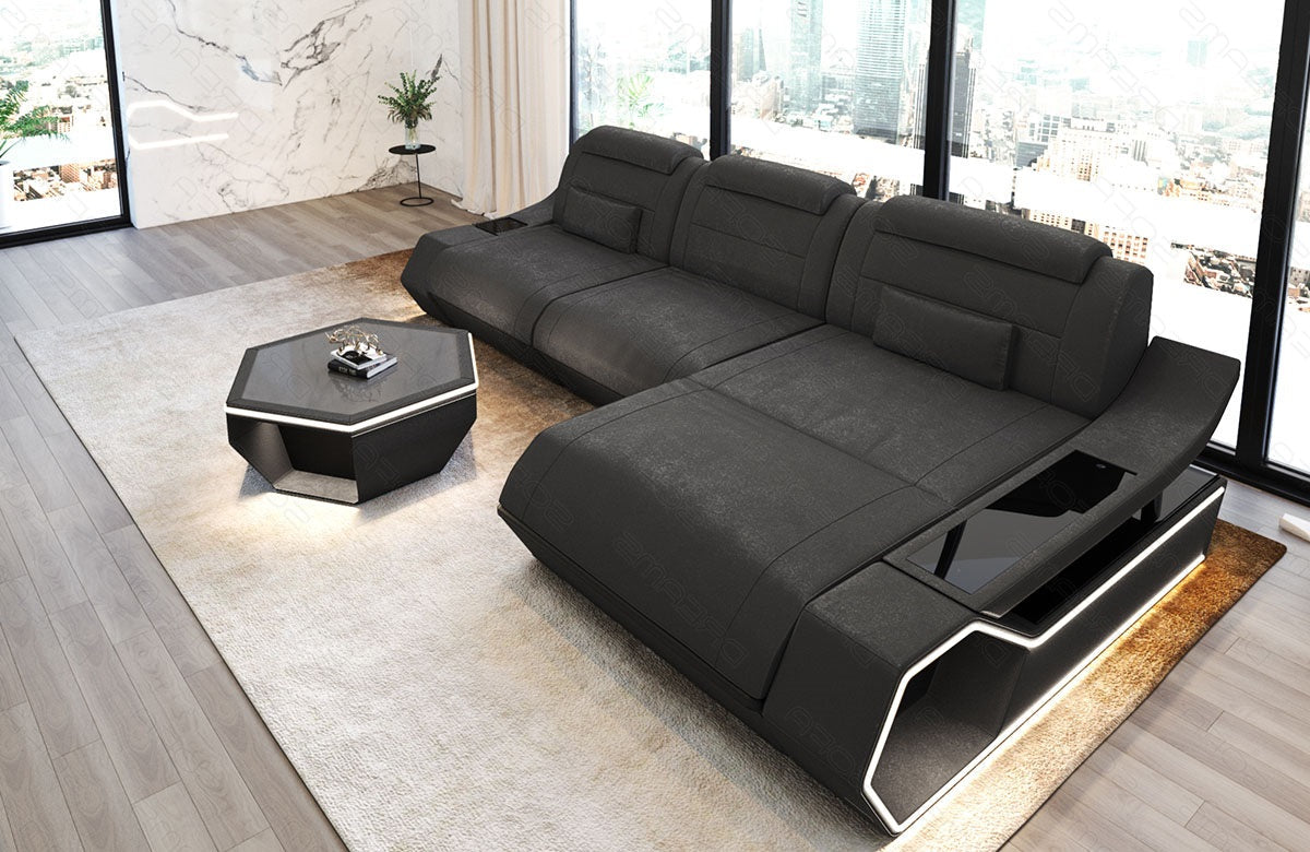 Toscano L-shaped corner sofa fabric