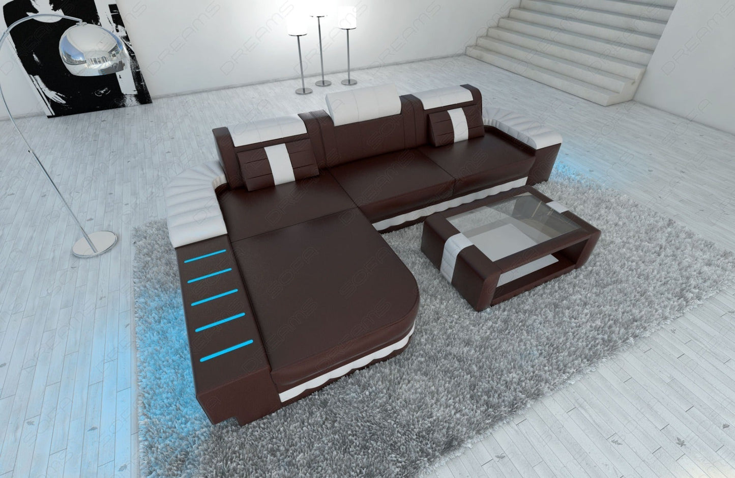 Corner Sofa Baronka As A Leather Sofa With Led