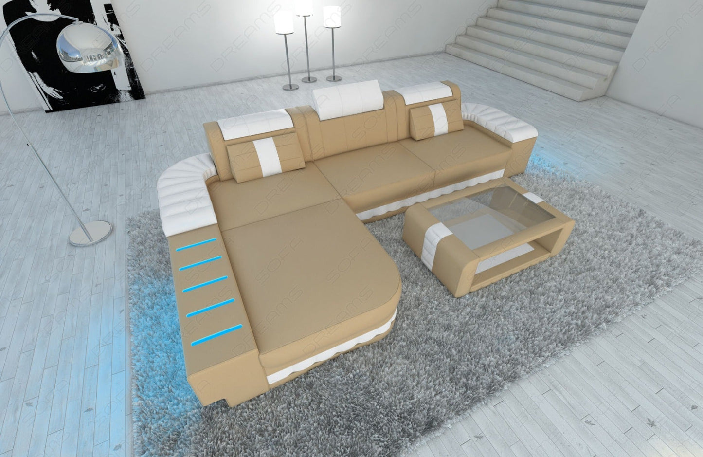 Corner Sofa Baronka As A Leather Sofa With Led
