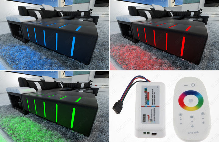 Couch Bellagio mit LED Beleuchtung (RGB) und Touch Wheel Fernbedienung