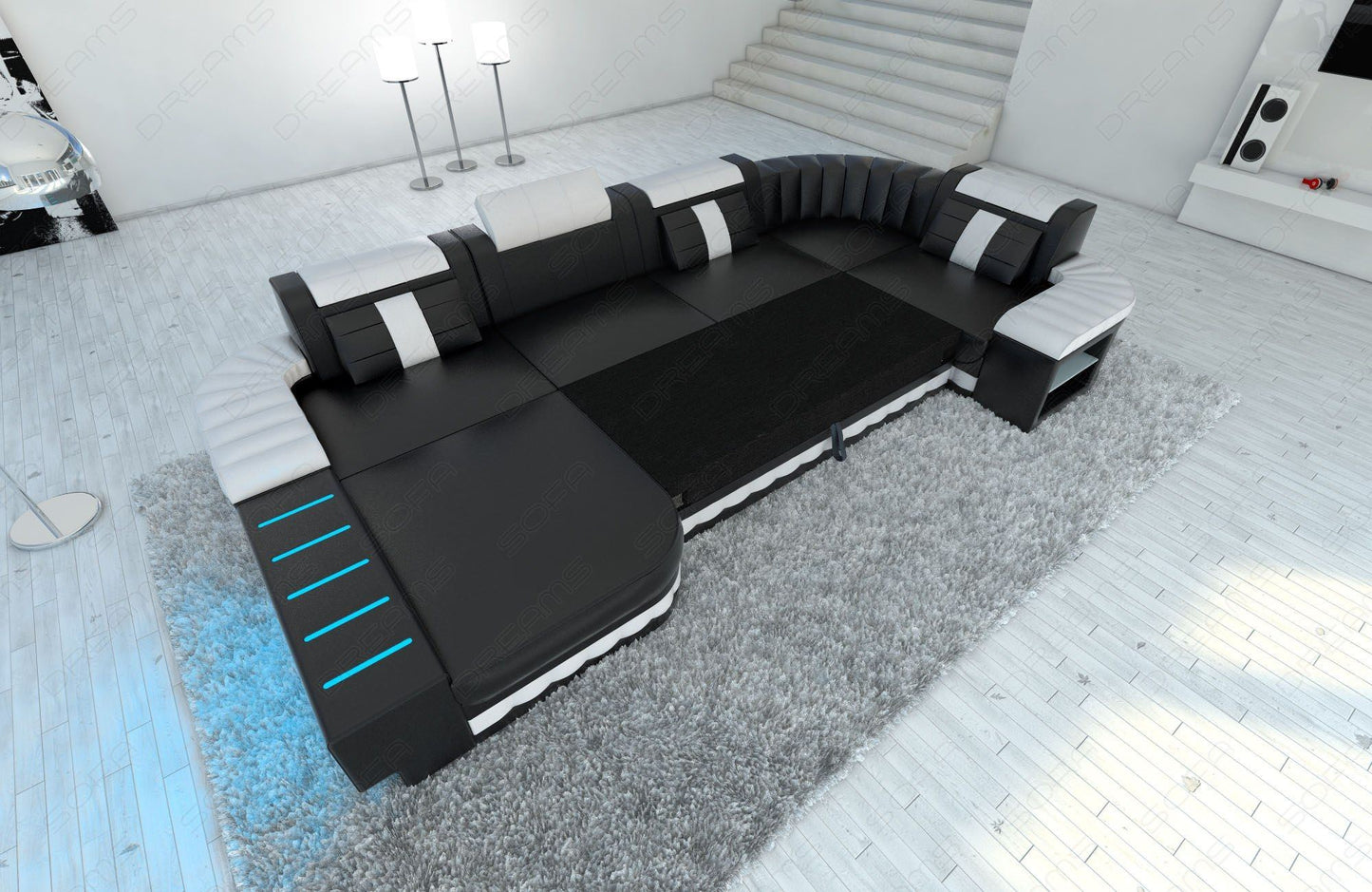 Baronka Sectional In Microfiber Or Velvet