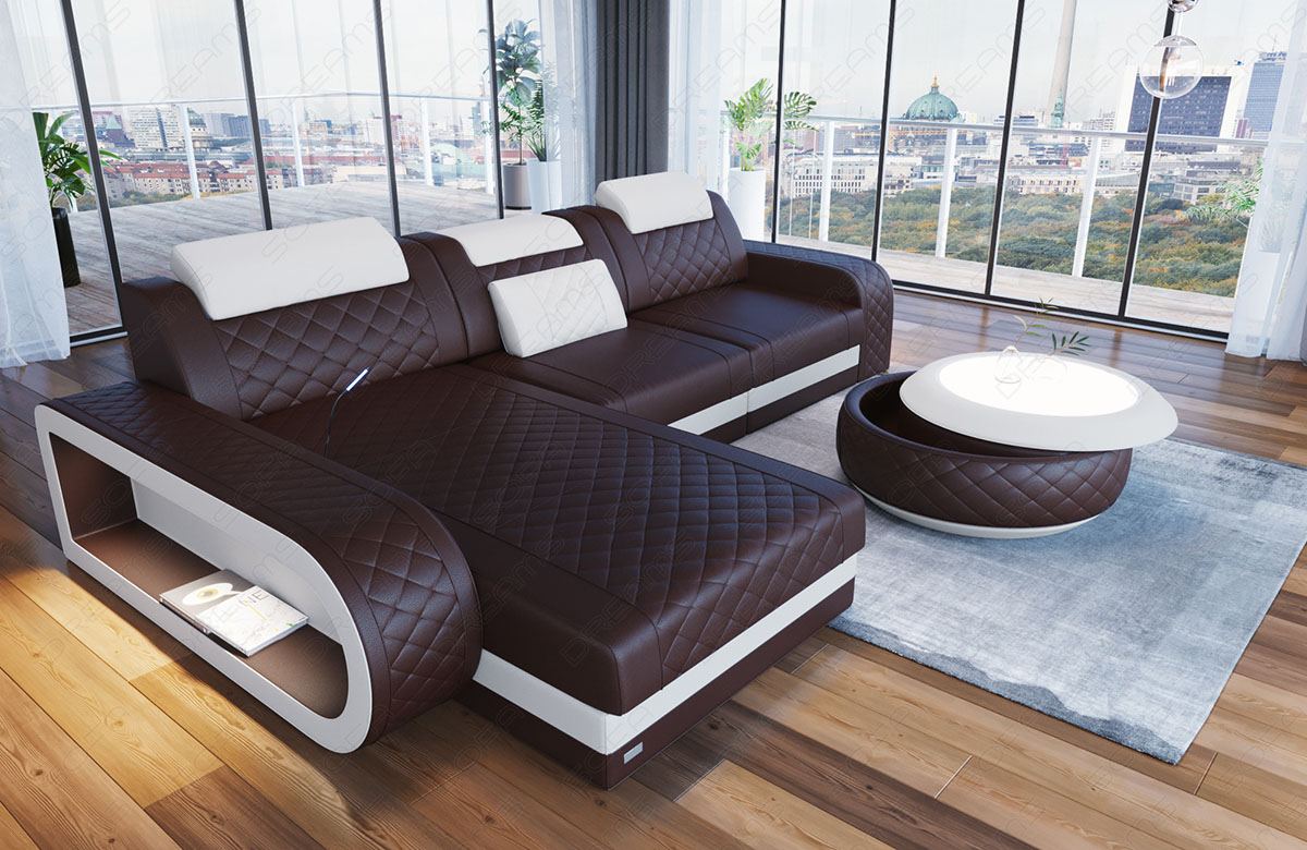 Corner Sofa Berlin L Shape Mini Leather