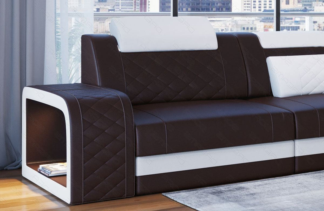 Ledersofa Berlin L Form Mini (Sitzbreite 60cm)