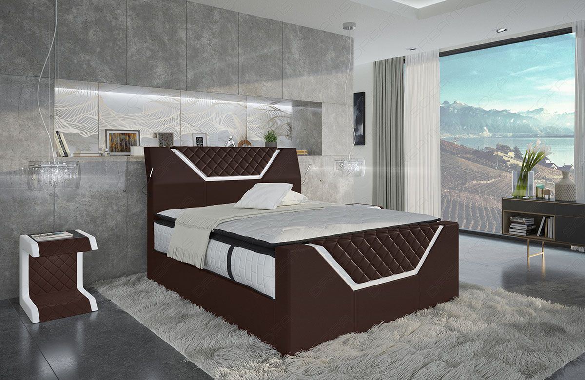 Nantes Leather Box Spring Bed