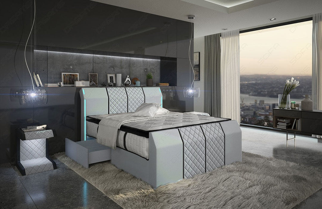 Polster Boxspringbett Paris mit 2 Schubladen auf jeder Seite