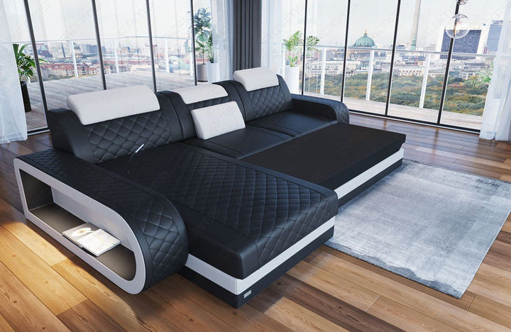 Detailbild der optional erhÃ¤ltlichen Bettfunktion fÃ¼r das Sofa Berlin L Form