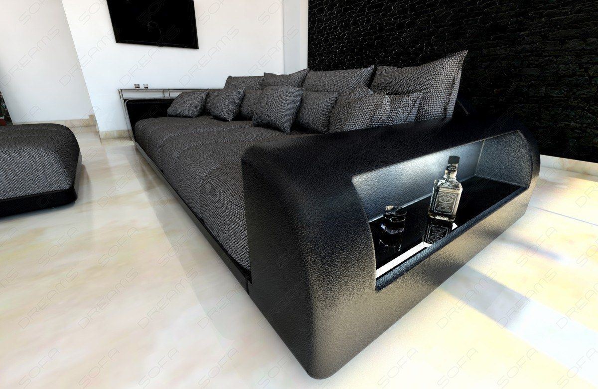 Big Sofa Miami In Woven Microfiber With Led