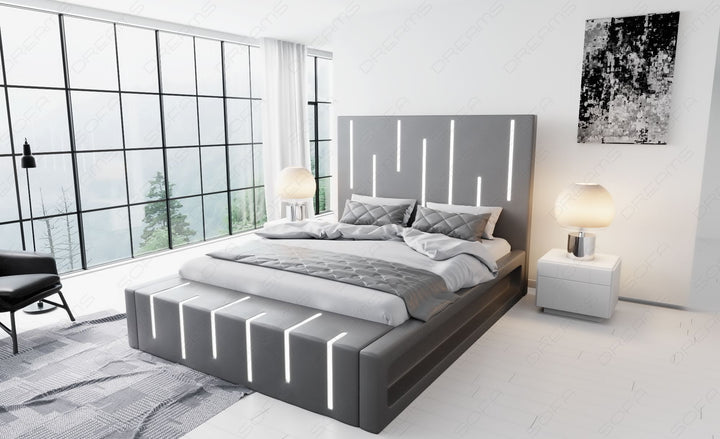 Boxspringbett Milona in komplett grau