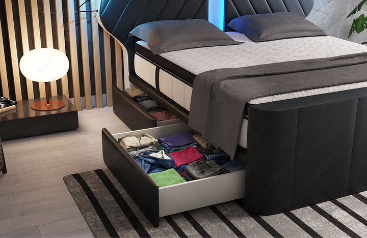 Detailansicht der Schubladen beim Boxspringbett Nizza