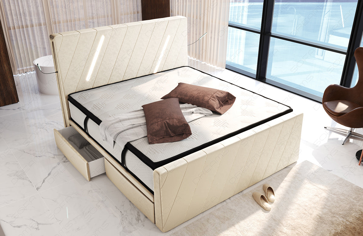 Box Spring Bed Toulon Fabric Cover