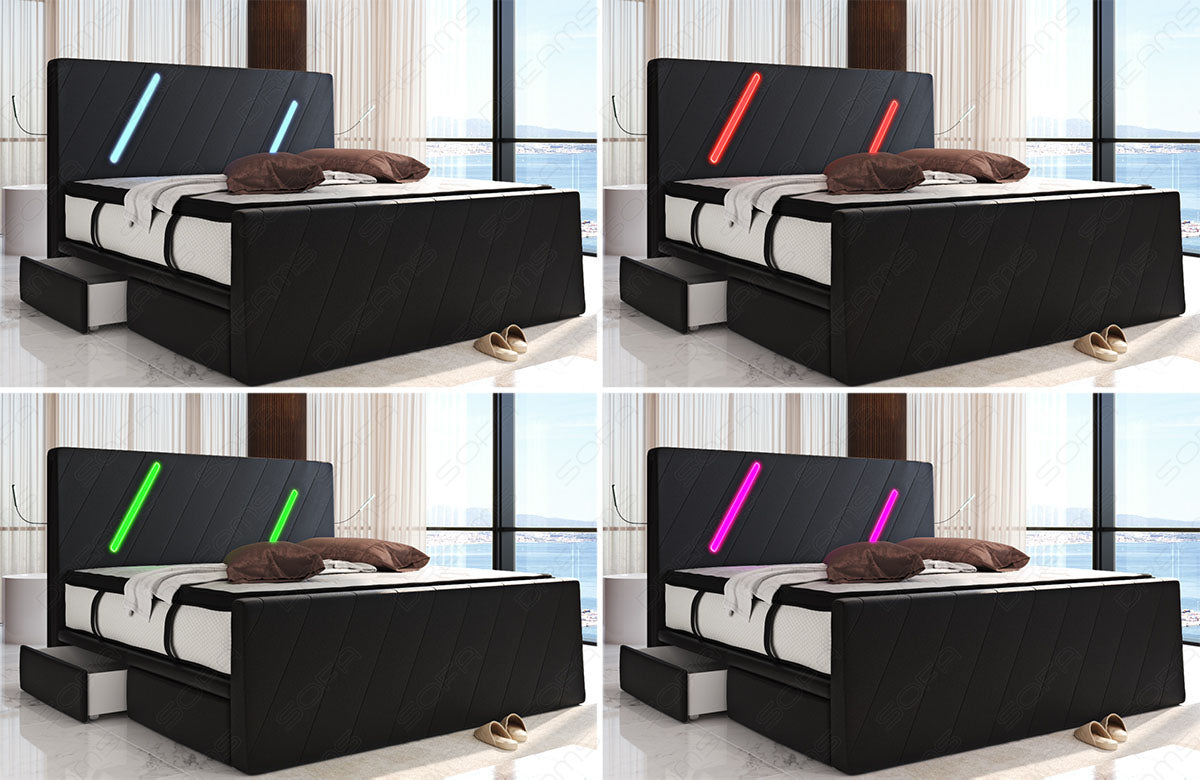Box Spring Bed Toulon Fabric Cover