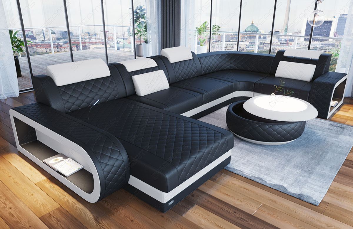 Leather Sofa Berlin U Shape Mini