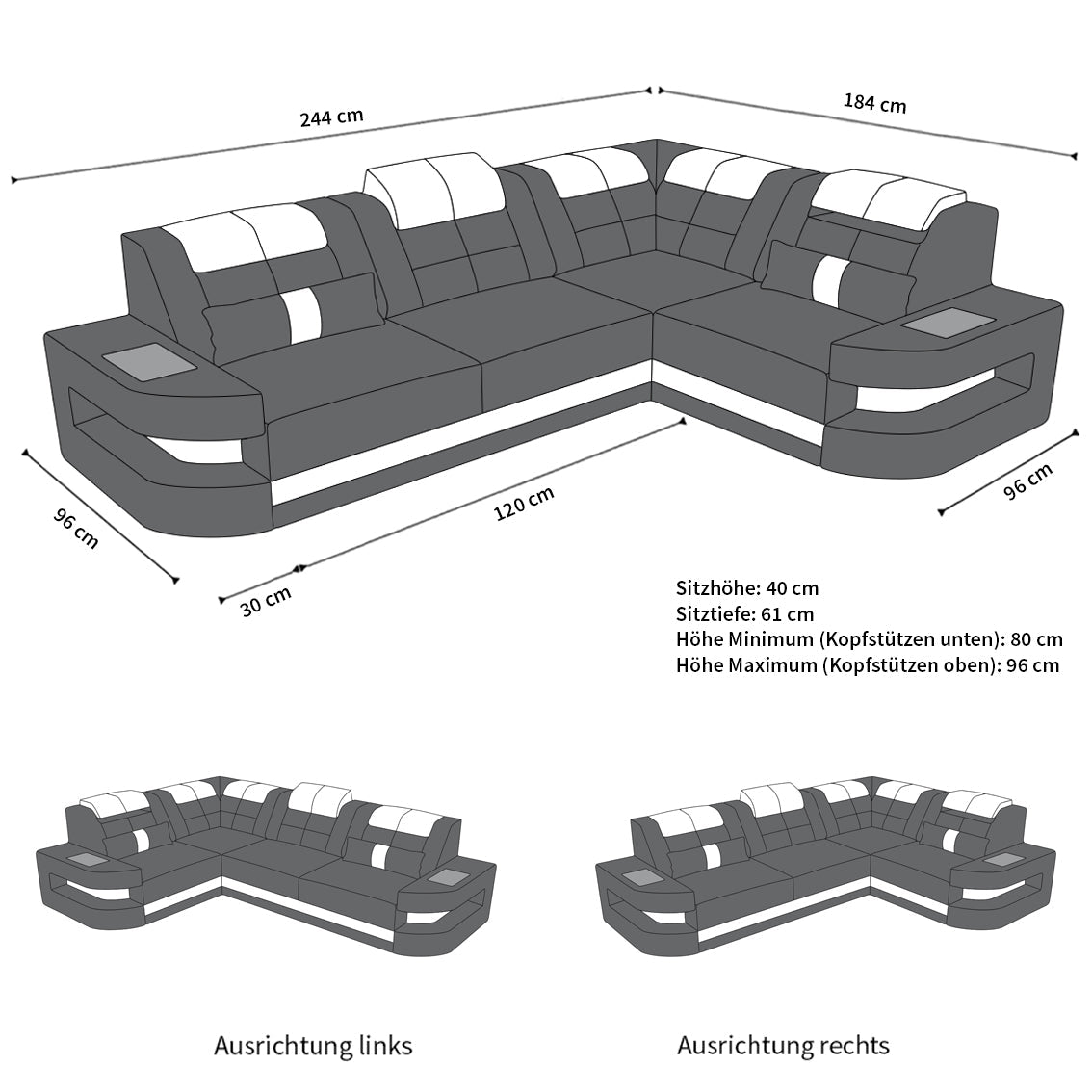 Mini Sofa Taho With Fabric Cover Couch With Led