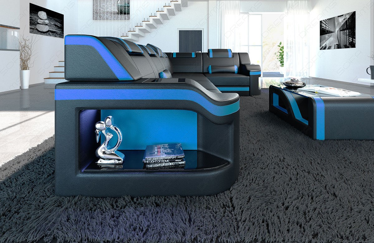 Corner Sofa Lyon Leather Sofa With Led