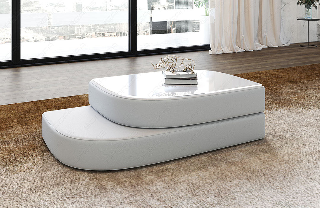 Luxus Sofa Couchtisch Bari in weiÃŸ