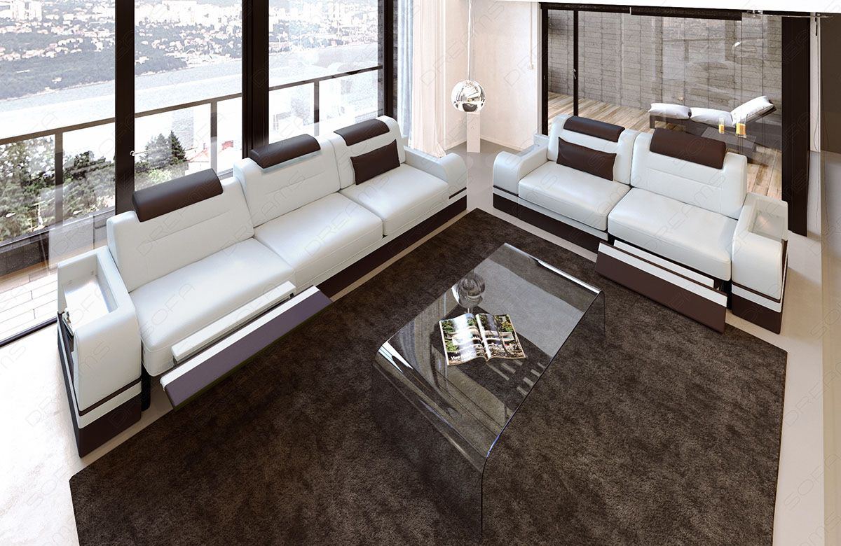 Oronika 3 And 2 Leather Sofa Set