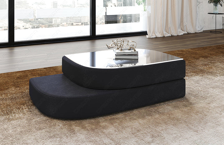 Stoff Tisch Bari in graphite - Altara7a Wildleder Optik