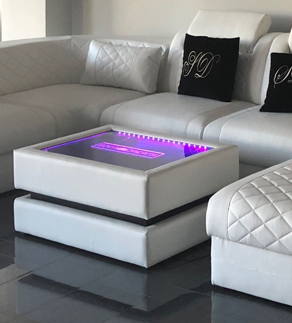 Leather Coffee Table Heat - Individual Engraving