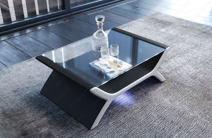 Moderner Sofa Couchtisch Calabria in schwarz - weiss