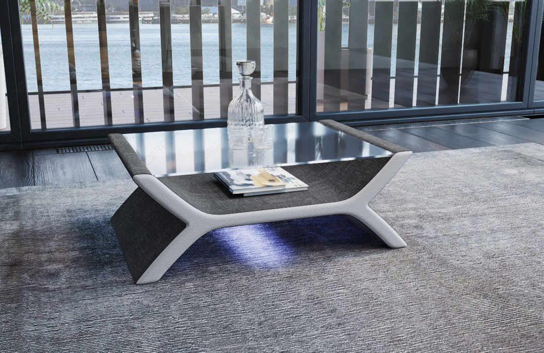 Edler Stoff Couch Tisch Calabria in grau - Hugo5