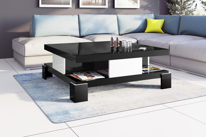 Couch Tisch Barcelona in schwarz hochglanz - weiÃŸ