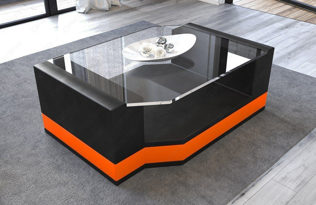 Wohnzimmertisch Messana in den Farben schwarz orange