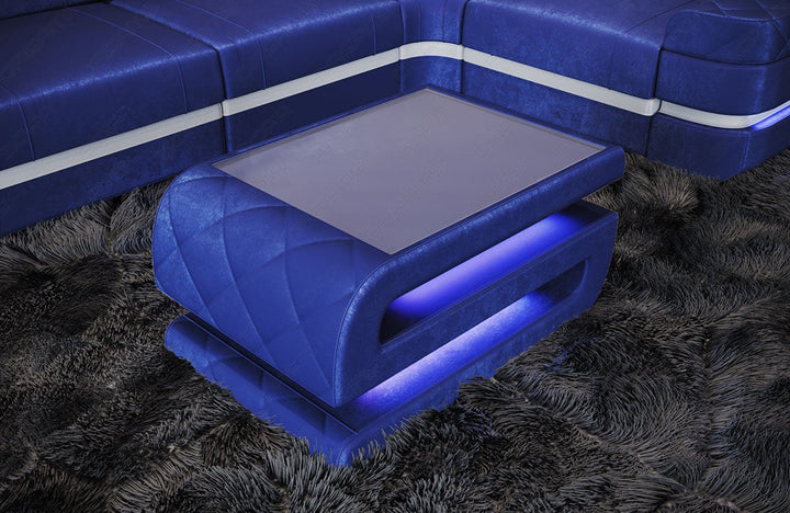 Samtstoff Couchtisch Bologna in blau - SunVelvet1027