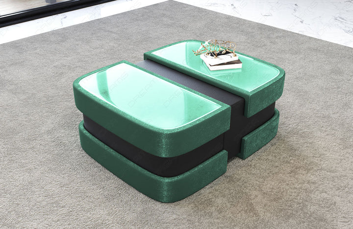 Moderner Samtstoff Couchtisch Elegante in tÃ¼rkis - SunVelvet1008