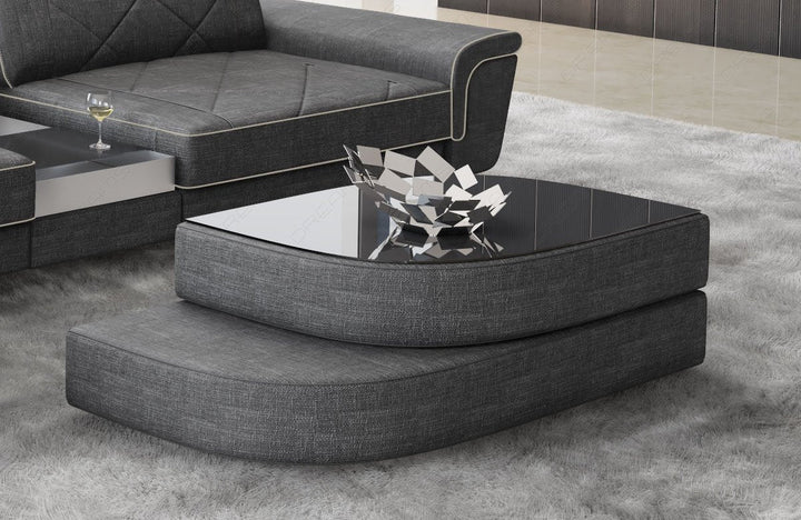 Couchtisch Bari Stoff in grau - Hugo5
