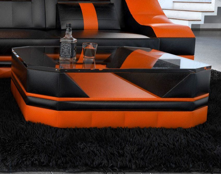 Beistelltisch Turino in den Farben schwarz-orange