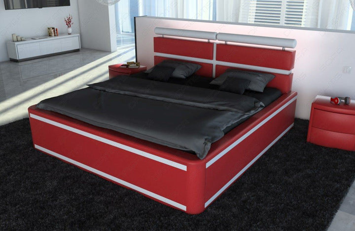 Exklusives Wasserbett Venedig in rot-weiÃŸ