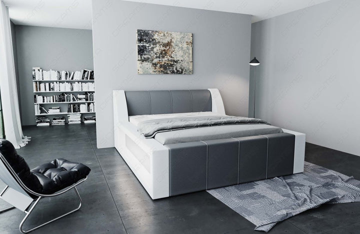 Modernes Design Boxspringbett Fermo in grau-weiÃŸ