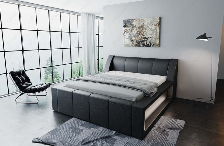 Modernes Design Boxspringbett Fermo in schwarz