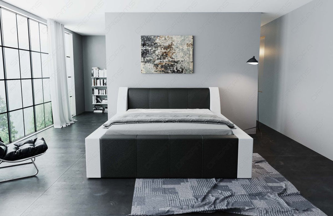 Modernes Design Boxspringbett Fermo in schwarz-weiÃŸ