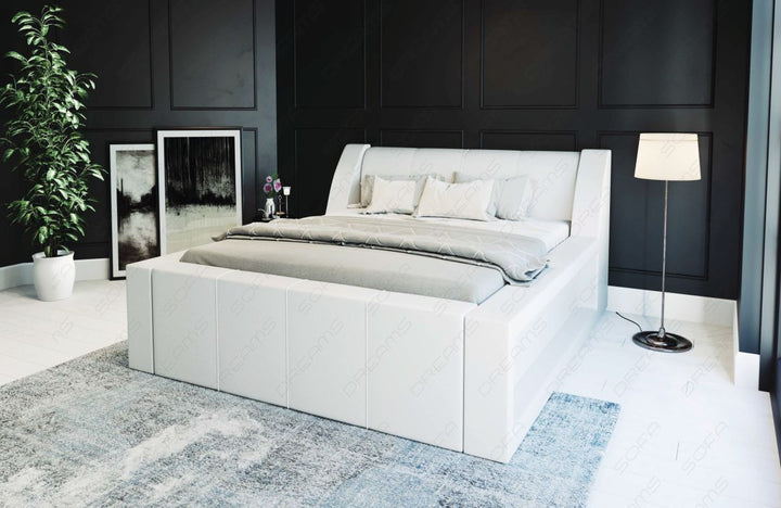Modernes Wasserbett Fermo mit Kunstleder Bezug als Komplett-Set in komplett weiÃŸ