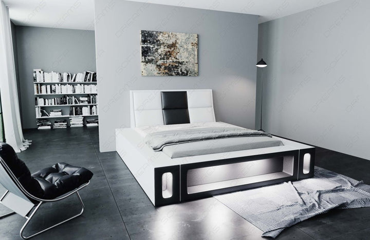 Boxspringbett Venosa mit LED Beleuchtung in weiÃŸ-schwarz