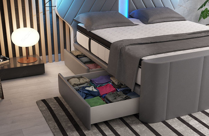 Detailansicht der Schubladen beim Boxspringbett Nizza