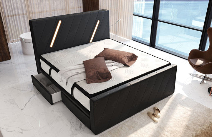 Boxspringbett Toulon in schwarz