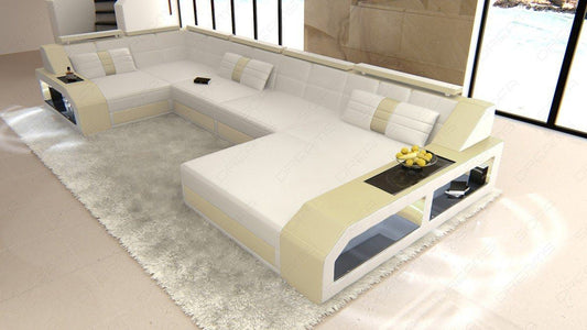 Leather Sectional Aroba Sofa With Led