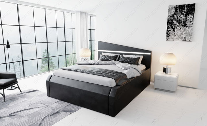Designerbett Nelassa in schwarz