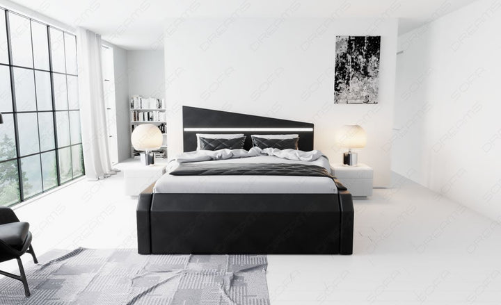Designerbett Nelassa in schwarz